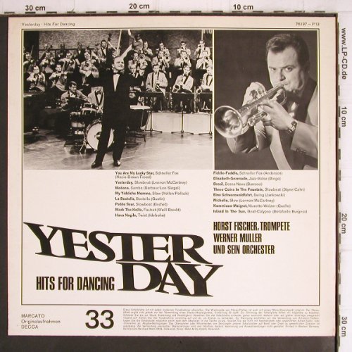 Horst Fischer/Werner Müller & Orch.: Yesterday - Hits for Dancing, Decca,Sonderauflage (76 197 - P13), D Typ: LP Best.-Nr.: V1269 Preis: 9,00 Euro