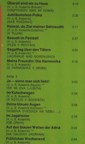 Avsenik,Slavko & Orig.Oberkrainer: 25 Jahre - Überall sind wir Zuhaus, Telefunken (6.28423 DP), D, Foc, 1977 Typ: 2LP Best.-Nr.: V1304 Preis: 6,00 Euro