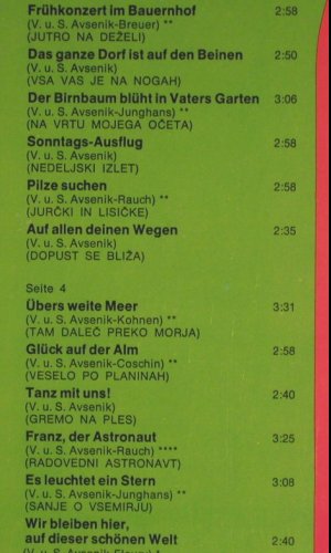Avsenik,Slavko & Orig.Oberkrainer: 25 Jahre - Überall sind wir Zuhaus, Telefunken (6.28423 DP), D, Foc, 1977 Typ: 2LP Best.-Nr.: V1304 Preis: 6,00 Euro