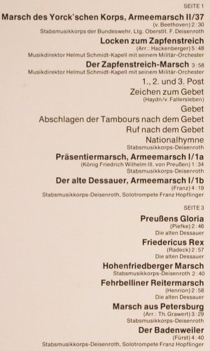 V.A.Der Grosse Zapfenstreich: und die beliebten Deutschen Märsche, Ariola (85 257 XBU), D, Foc Typ: 2LP Best.-Nr.: V1445 Preis: 5,00 Euro