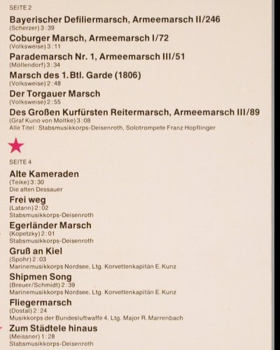 V.A.Der Grosse Zapfenstreich: und die beliebten Deutschen Märsche, Ariola (85 257 XBU), D, Foc Typ: 2LP Best.-Nr.: V1445 Preis: 5,00 Euro
