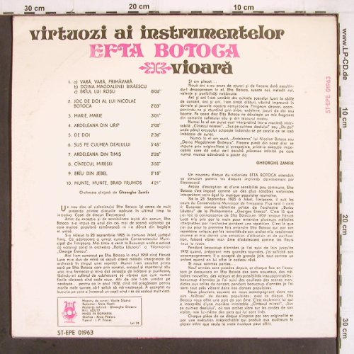 Botoca,Efta: Virtuozi ai instrumentelor, vioara, Electrecord (ST-EPE 01963), RO Typ: LP Best.-Nr.: V148 Preis: 12,50 Euro