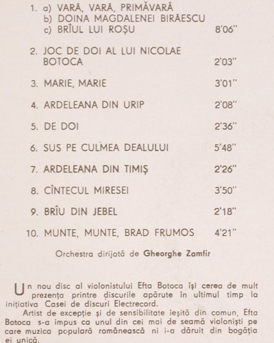 Botoca,Efta: Virtuozi ai instrumentelor, vioara, Electrecord (ST-EPE 01963), RO Typ: LP Best.-Nr.: V148 Preis: 12,50 Euro
