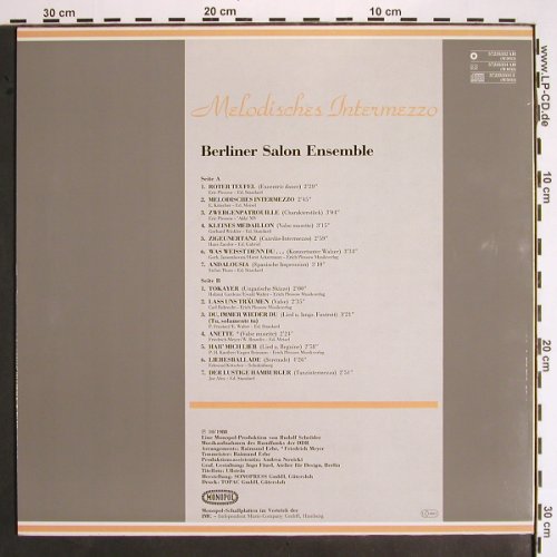V.A.So klag es damals i.Cafehaus 3: Melodisches Intermezzo, Monopol (57235332 AH), D, 1988 Typ: LP Best.-Nr.: V1518 Preis: 7,50 Euro
