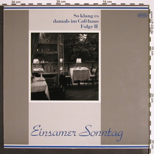 V.A.So klag es damals i.Cafehaus 2: Einsamer Sonntag, Monopol (57235322 AH), D, 1980 Typ: LP Best.-Nr.: V1520 Preis: 7,50 Euro