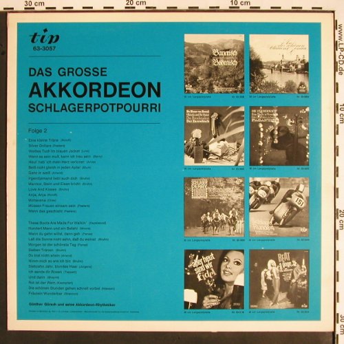 Gürsch,Günther & Akkord.Rhythmiker: Das gr.Akkordeon Schlager Potpourri, Tip (63-3057), D, Folge 2 Typ: LP Best.-Nr.: V1555 Preis: 5,00 Euro