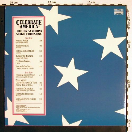 Houston Symphony: Celebrate America-Sergiu Comissiona, Pro-Arte (SPL 263), D, 1985 Typ: LP Best.-Nr.: V1601 Preis: 7,50 Euro
