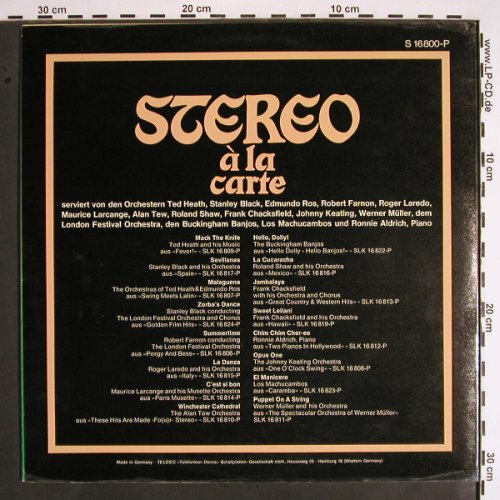 V.A.Stereo a' la carte: Phase 4 Stereo 20-Kanal-Aufnahme, Decca (S 16 800-P), D Typ: LP Best.-Nr.: V1607 Preis: 7,50 Euro