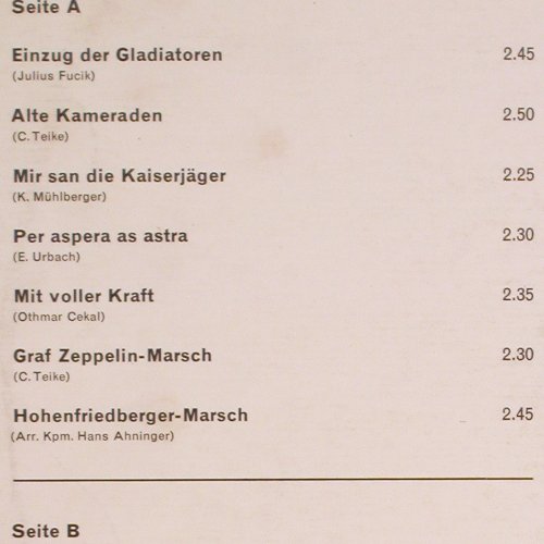 Grosses Blasorch.d.Polizeim.Wien: Ltg.: Kpm. Hans Ahninger, Elite Special (SOLPS-277), CH Typ: LP Best.-Nr.: V1703 Preis: 5,00 Euro