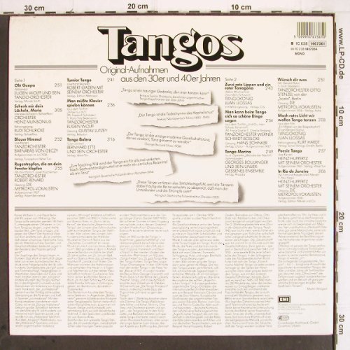 V.A.Tangos  30er-40er Jahre: Eugen Wolf... Heinz Hupperts, Odeon (1467361), EEC,14Tr. Typ: LP Best.-Nr.: V173 Preis: 7,50 Euro