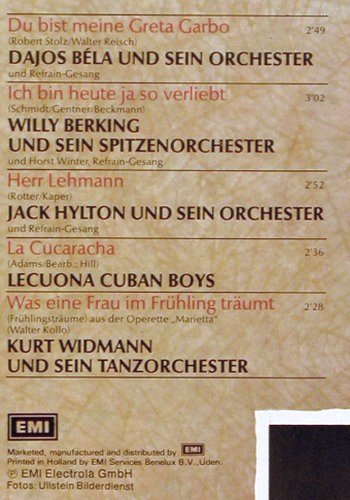 V.A.Die besten Tanzorch. von Damals: Benny de Weille... Kurt Widmann,Foc, Odeon/EMI, Mono (40 025 9), D,Club Ed. Typ: 2LP Best.-Nr.: V1764 Preis: 9,00 Euro