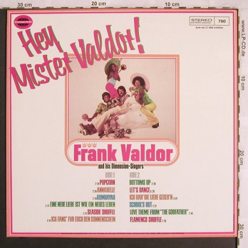 Valdor,Frank &his Dimension-Singers: Hey Mister Valdor, Somerset (760), D Typ: LP Best.-Nr.: V1808 Preis: 5,00 Euro