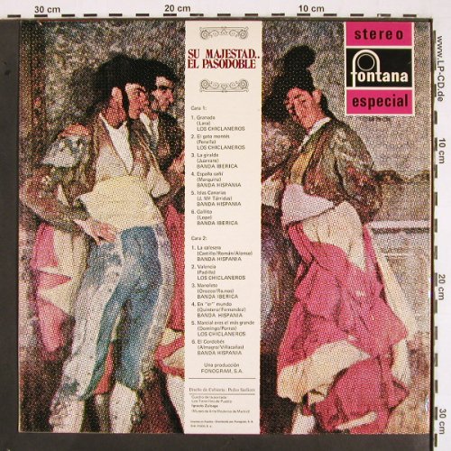 V.A.Su Majestad... El Pasodoble: Los Chiclaneros...Banda Hispania, Fontana(6429 039), E,  - LP - V2268 - 6,00 Euro