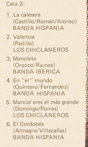 V.A.Su Majestad... El Pasodoble: Los Chiclaneros...Banda Hispania, Fontana(6429 039), E,  - LP - V2268 - 6,00 Euro