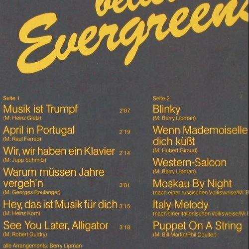 Lambert,Franz: sp.Beliebte Evergreens, Notenheft, EMI(066-32 312), D, Foc, 1977 - LP - V2289 - 7,50 Euro