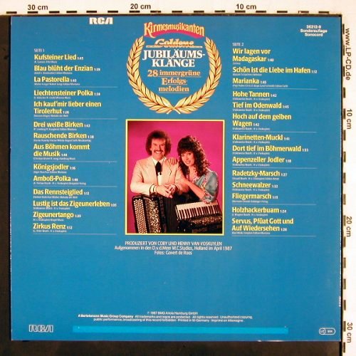 Kirmesmusikanten: Goldene Jubiläumsklänge, RCA/Sonocord(36212-9), D, 1987 - LP - V2369 - 6,00 Euro