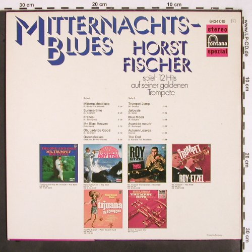 Fischer,Horst: Mitternachts-Blues, Fontana(6434 019), D,  - LP - V2395 - 9,00 Euro