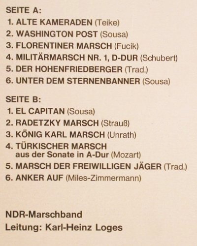 NDR-Marschband: Neue Kameraden,Ltg.Karl-Heinz Loges, Polydor (184 065), D, 1966 Typ: LP Best.-Nr.: V2482 Preis: 7,50 Euro