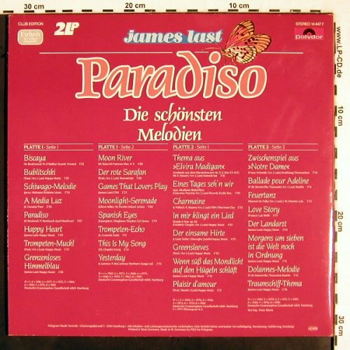 Last,James: Paradiso-Die schönsten Melodien,Foc, Polydor, Club Edition(14 447 7), D, 1986 - 2LP - V2483 - 7,50 Euro