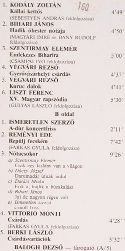 Budapest Gipsy Orchestra: Same, Laszlo Berki, Hungaroton(SLPD 10233), H, 1989 - LP - V2493 - 7,50 Euro