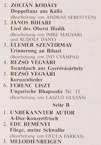 Budapest Gipsy Orchestra: Same, Laszlo Berki, Hungaroton(SLPD 10233), H, 1989 - LP - V2493 - 7,50 Euro
