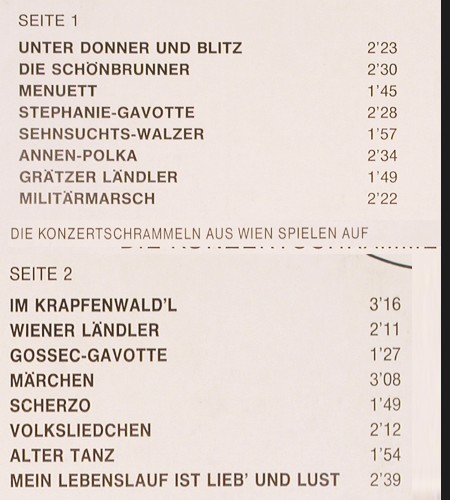 Konzertschrammeln aus Wien: Weana Musi, FASS(1481 WY), D,  - LP - V2503 - 5,00 Euro