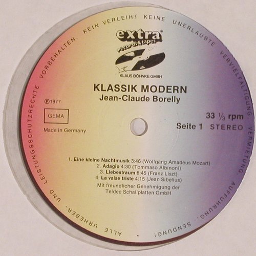 Borelly,Jean-Claude: Klassik Modern, E.U.P.-Werbeplatte, Extra Record&Tapes(66.23471), D, 1977 - LP - V2554 - 5,00 Euro