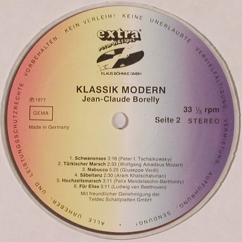Borelly,Jean-Claude: Klassik Modern, E.U.P.-Werbeplatte, Extra Record&Tapes(66.23471), D, 1977 - LP - V2554 - 5,00 Euro