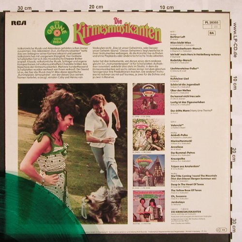 Kirmesmusikanten: 24 Immergrüne Akkordeon-Erfolge, RCA, green vinyl (PL 28355), D, 1979 Typ: LP Best.-Nr.: V262 Preis: 5,00 Euro