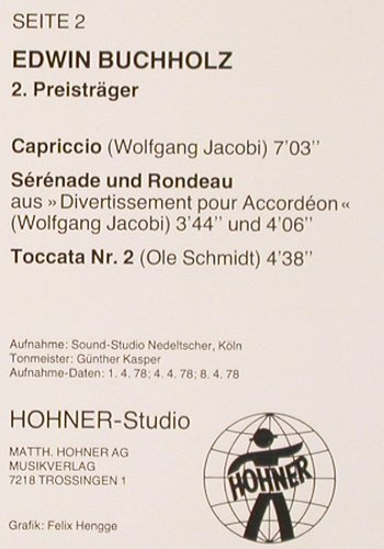 V.A.Hugo Herrmann Wettbewerb 1977: für Akkordeon Solisten, m /vg+, Hohner(HS 8-099-065), D, 1977 - LP - V2676 - 7,50 Euro