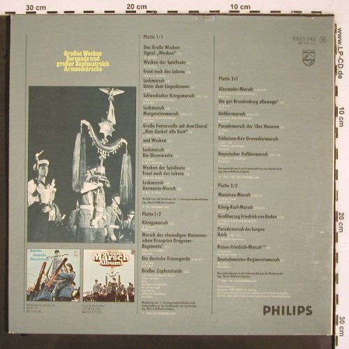 V.A.Großes Wecken Serenade u.: großer Zapfenstreich, Armeemärsche, Philips,Musterplatten (6623 042), D Typ: 2LP Best.-Nr.: V2731 Preis: 6,00 Euro