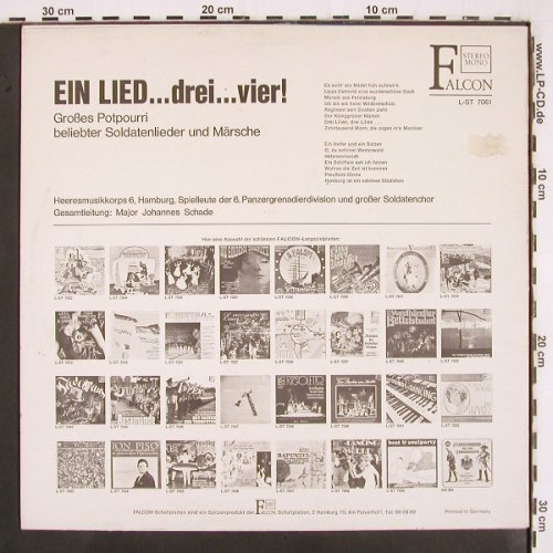 Heeresmusikkorps 6 Hamburg: Ein Lied 3...4, gr. Potpouri, Falcon (L-ST 7061), D Typ: LP Best.-Nr.: V2851 Preis: 6,00 Euro