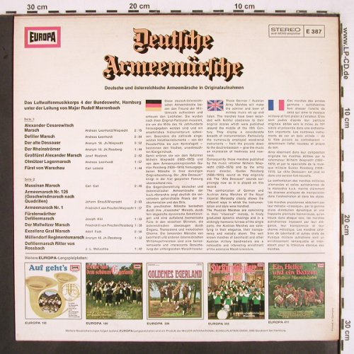 Luftwaffenmusikkorps 4 Hamburg: Deutsche Armeemärsche, Europa(E 387), D,  - LP - V2908 - 6,00 Euro
