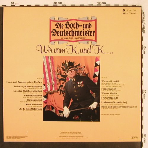 Hoch- und Deutschmeister: Wir vom K.und K..., Ariola (25 881 OU), D, 1978 Typ: LP Best.-Nr.: V3128 Preis: 5,00 Euro