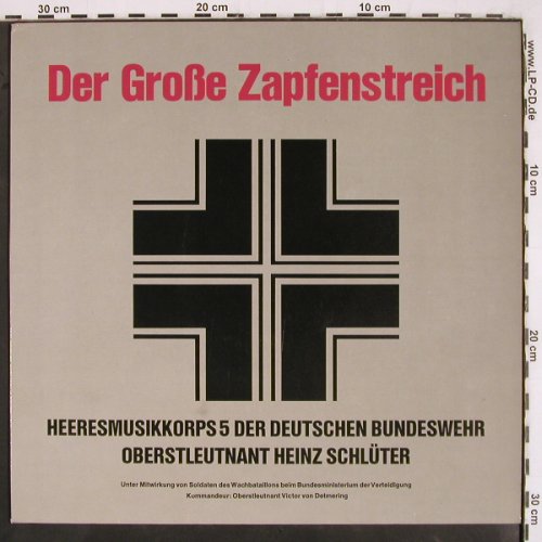 Heeresmusikkorps 5 der BW: Der große Zapfenstreich, RBM Records (RBM 9019-MU 02), D, 1975 Typ: LP Best.-Nr.: V3132 Preis: 9,00 Euro
