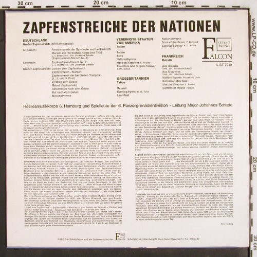 Heeresmusikkorps 6 Hmb: Zapfenstreiche der Nationen, Falcon (L-ST 7019), D Typ: LP Best.-Nr.: V3164 Preis: 5,00 Euro