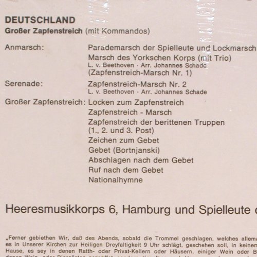 Heeresmusikkorps 6 Hmb: Zapfenstreiche der Nationen, FS-New, Falcon (L-ST 7019), D, sealed Typ: LP Best.-Nr.: V3170 Preis: 12,50 Euro