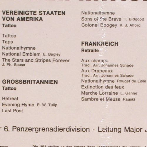 Heeresmusikkorps 6 Hmb: Zapfenstreiche der Nationen, FS-New, Falcon (L-ST 7019), D, sealed Typ: LP Best.-Nr.: V3170 Preis: 12,50 Euro