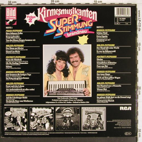 Kirmesmusikanten: Superstimmung Folge 2, RCA (PL 70583), D, 1984 Typ: LP Best.-Nr.: V326 Preis: 5,00 Euro