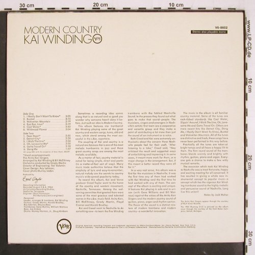 Winding,Kai: Modern Country (1964), Verve Musterplatte (V6-8602), D, 1968 Typ: LP Best.-Nr.: V3690 Preis: 12,50 Euro