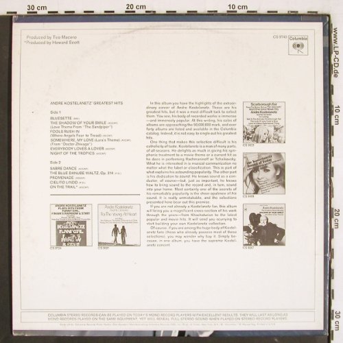 Kostelanetz,Andre: Greatest Hits, Columbia (CS 9740), US, 1968 Typ: LP Best.-Nr.: V3731 Preis: 7,50 Euro