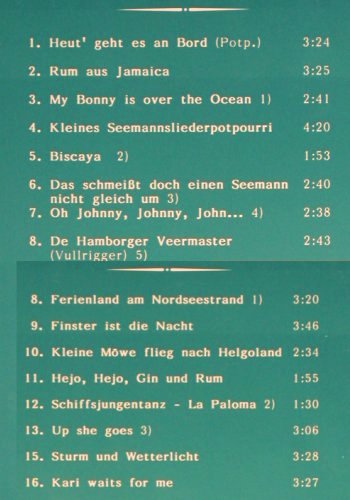 Shanty-Chor Loxstedt E.V.: Unter vollen Segeln, Anke Behrend, MVS (MVS 10 38 36), D, Foc, 1989 Typ: LP Best.-Nr.: V3749 Preis: 9,00 Euro