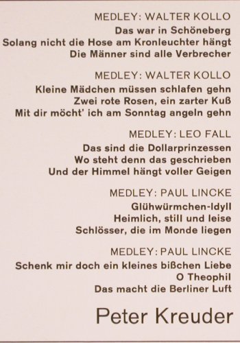 Kreuder,Peter: Operettencocktail 3.Folge, Ariola (72 639 IT), D Typ: LP Best.-Nr.: V3814 Preis: 7,50 Euro