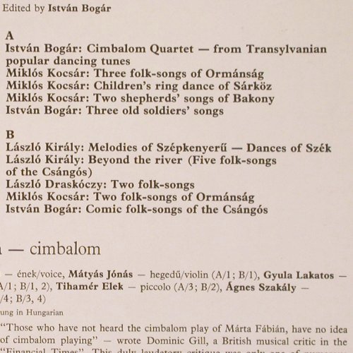 Fabian,Marta -  Chamber Ensemble: Hungarian Cimbalom Music, Hungaroton (SLPX 18062), H, 1980 Typ: LP Best.-Nr.: V413 Preis: 9,00 Euro