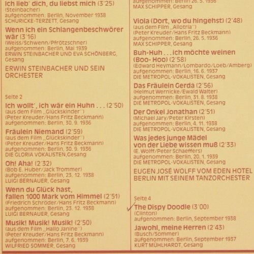 V.A.Vier Berliner Tanzorchester: der 30er Jahre, Foc, Odeon (134-32 752/53 M), D Typ: 2LP Best.-Nr.: V440 Preis: 9,00 Euro