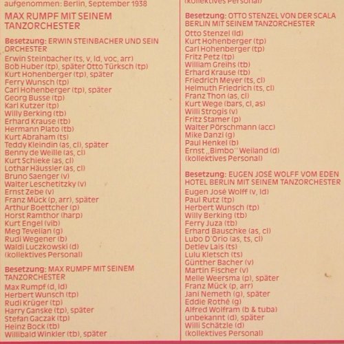 V.A.Vier Berliner Tanzorchester: der 30er Jahre, Foc, Odeon (134-32 752/53 M), D Typ: 2LP Best.-Nr.: V440 Preis: 9,00 Euro