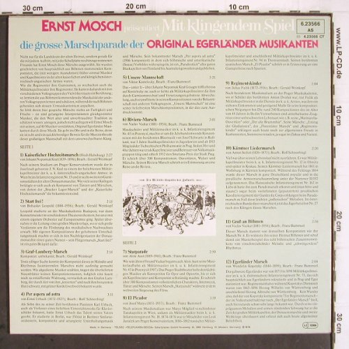Mosch,Ernst & Seine Orig.Egerländer: Mit klingendem Spiel, Telefunken(6.23566 AS), D, 1978 - LP - V493 - 7,50 Euro