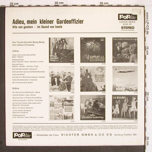 Tosudo-Quartett-Benny Bailey,Uelson: Adieu, mein kleiner Gardeoffizier, Populär(21 015 ST), D,  - LP - V514 - 6,00 Euro