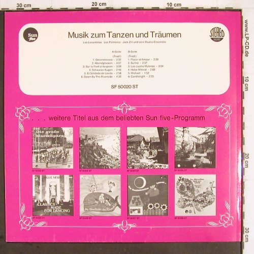 V.A.Musik zum Tanzen und Träumen: LosLevantions, LosPalmeres,JackZill, Sun five (SF 50 020 ST), D Typ: LP Best.-Nr.: V524 Preis: 5,00 Euro
