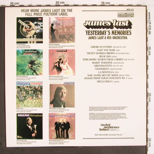 Last,James: Yesterday's Memories(1966), vg+/m-, Contour(2870 117), UK, Ri,  - LP - V526 - 5,00 Euro